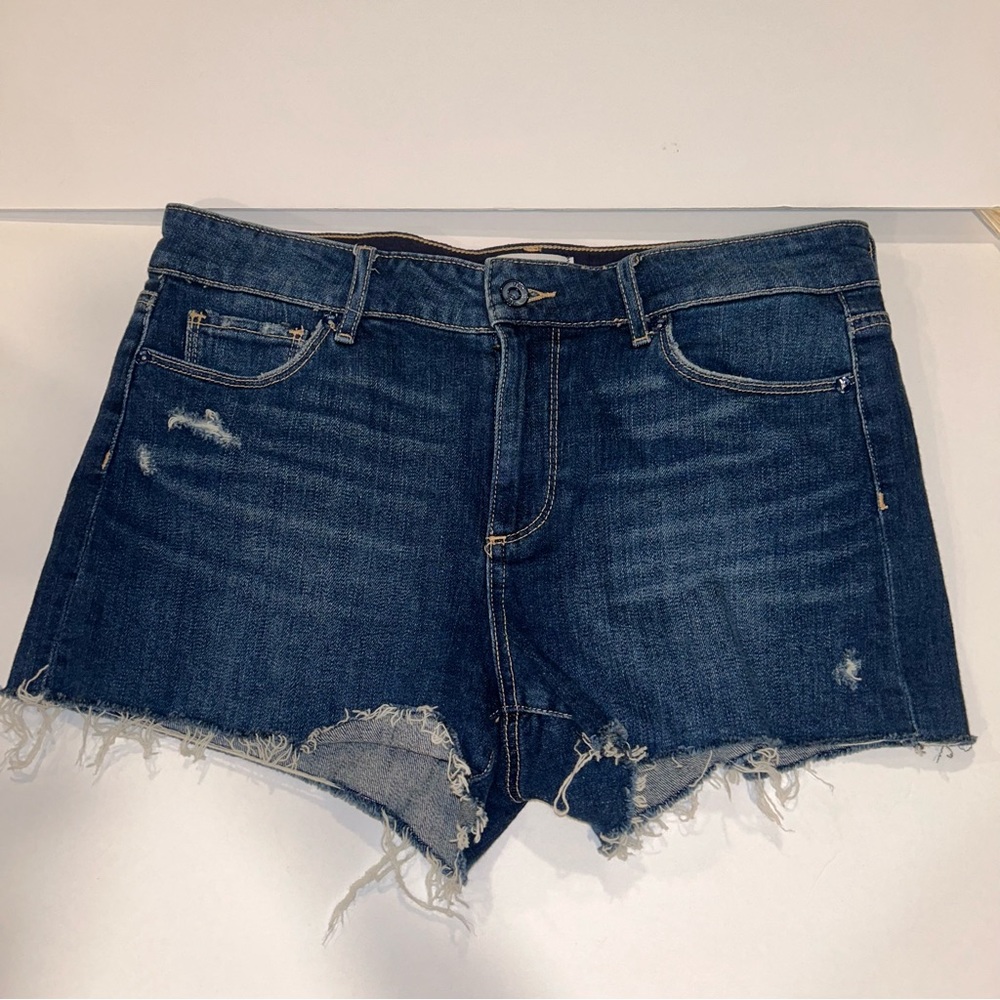 Paige Premium Denim Jean Shorts Distressed 28